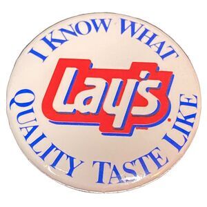 VTG Lays Potato Chips Food Advertising Circular Pinback Collectable Button 1.25"